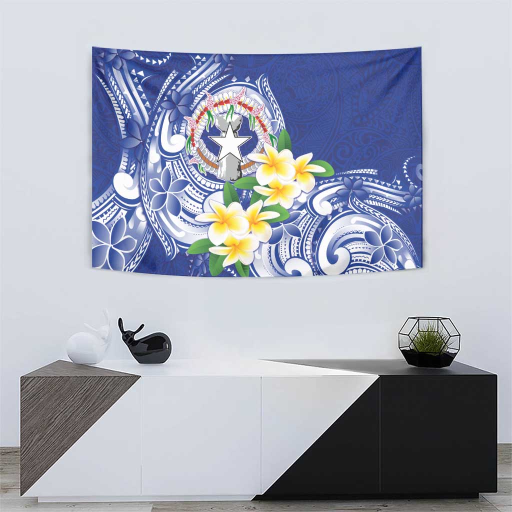 Northern Mariana Islands Tapestry Polynesian Pattern With Frangipani LT05 - Polynesian Pride