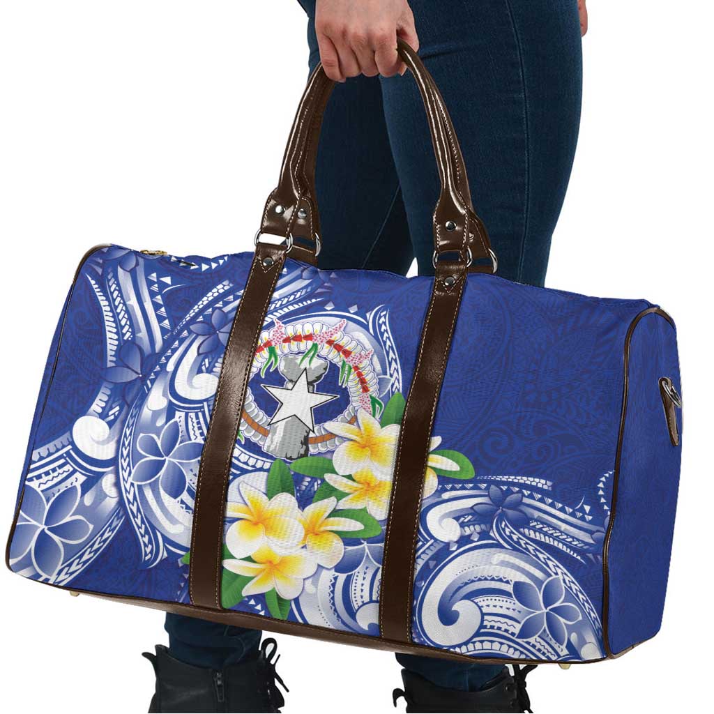 Northern Mariana Islands Travel Bag Polynesian Pattern With Frangipani LT05 - Polynesian Pride