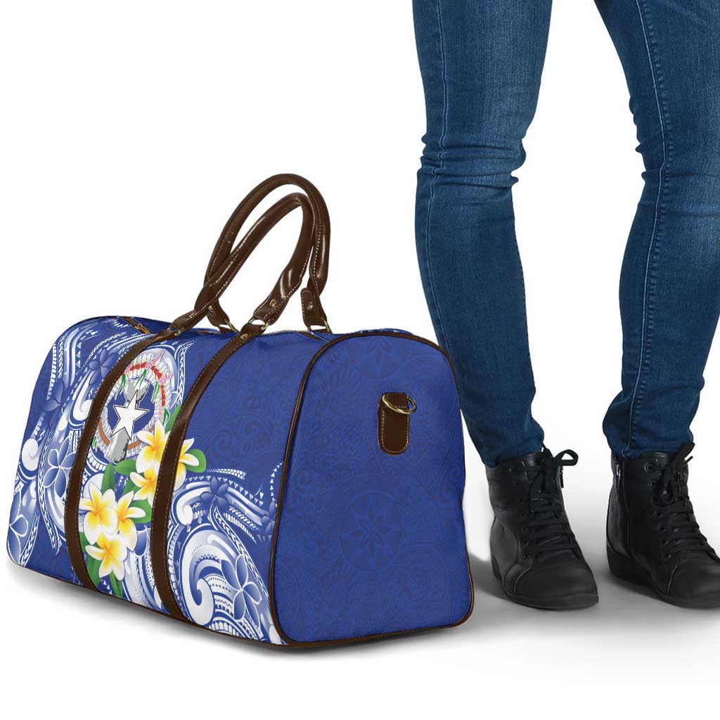 Northern Mariana Islands Travel Bag Polynesian Pattern With Frangipani LT05 - Polynesian Pride
