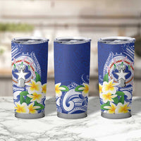 Northern Mariana Islands Tumbler Cup Polynesian Pattern With Frangipani LT05 - Polynesian Pride