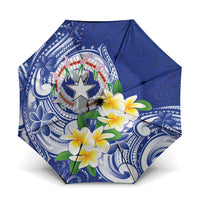 Northern Mariana Islands Umbrella Polynesian Pattern With Frangipani