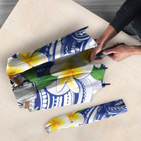 Northern Mariana Islands Umbrella Polynesian Pattern With Frangipani