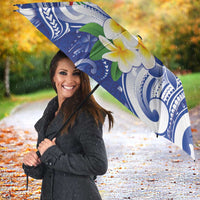 Northern Mariana Islands Umbrella Polynesian Pattern With Frangipani