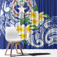 Northern Mariana Islands Window Curtain Polynesian Pattern With Frangipani LT05 - Polynesian Pride