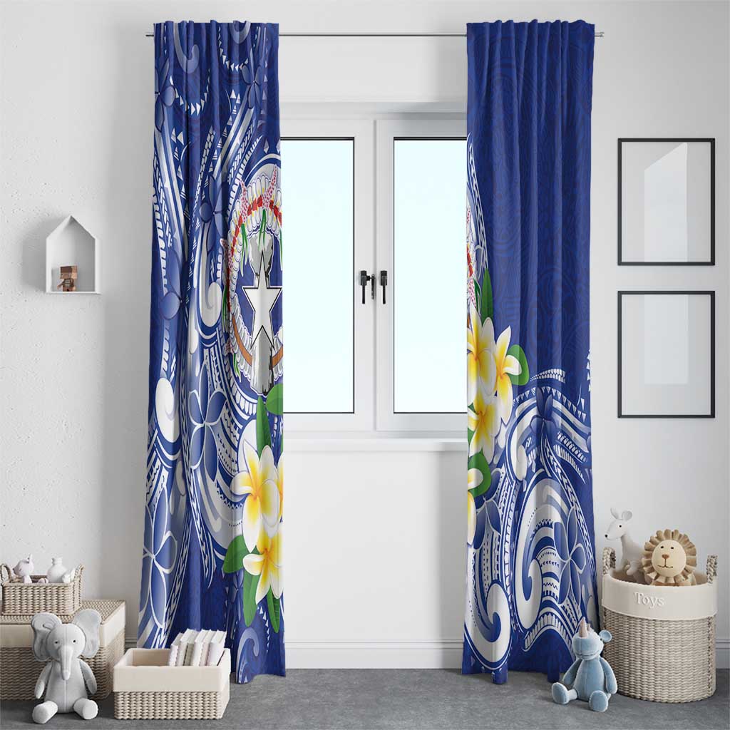 Northern Mariana Islands Window Curtain Polynesian Pattern With Frangipani LT05 - Polynesian Pride