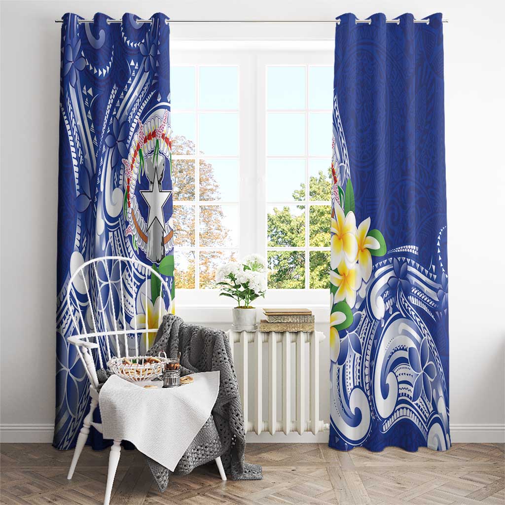 Northern Mariana Islands Window Curtain Polynesian Pattern With Frangipani LT05 - Polynesian Pride