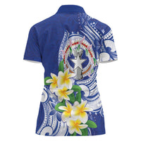 Northern Mariana Islands Women Polo Shirt Polynesian Pattern With Frangipani LT05 - Polynesian Pride