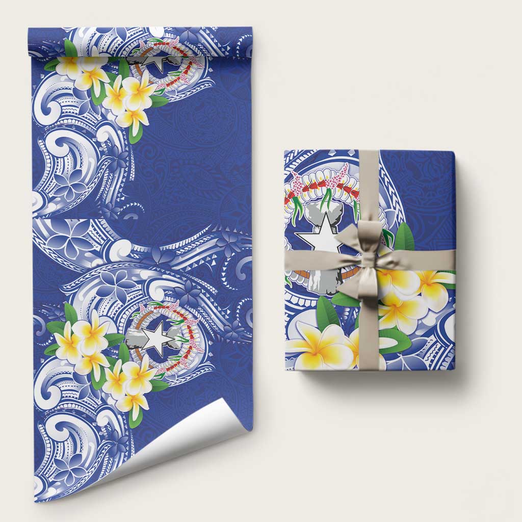 Northern Mariana Islands Wrapping Paper Polynesian Pattern With Frangipani