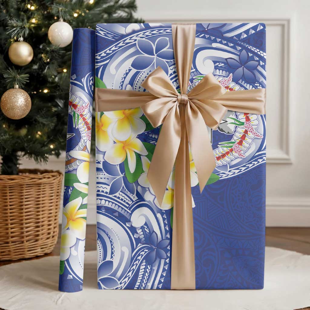 Northern Mariana Islands Wrapping Paper Polynesian Pattern With Frangipani LT05 - Polynesian Pride
