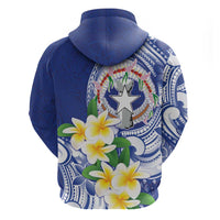 Northern Mariana Islands Zip Hoodie Polynesian Pattern With Frangipani LT05 - Polynesian Pride