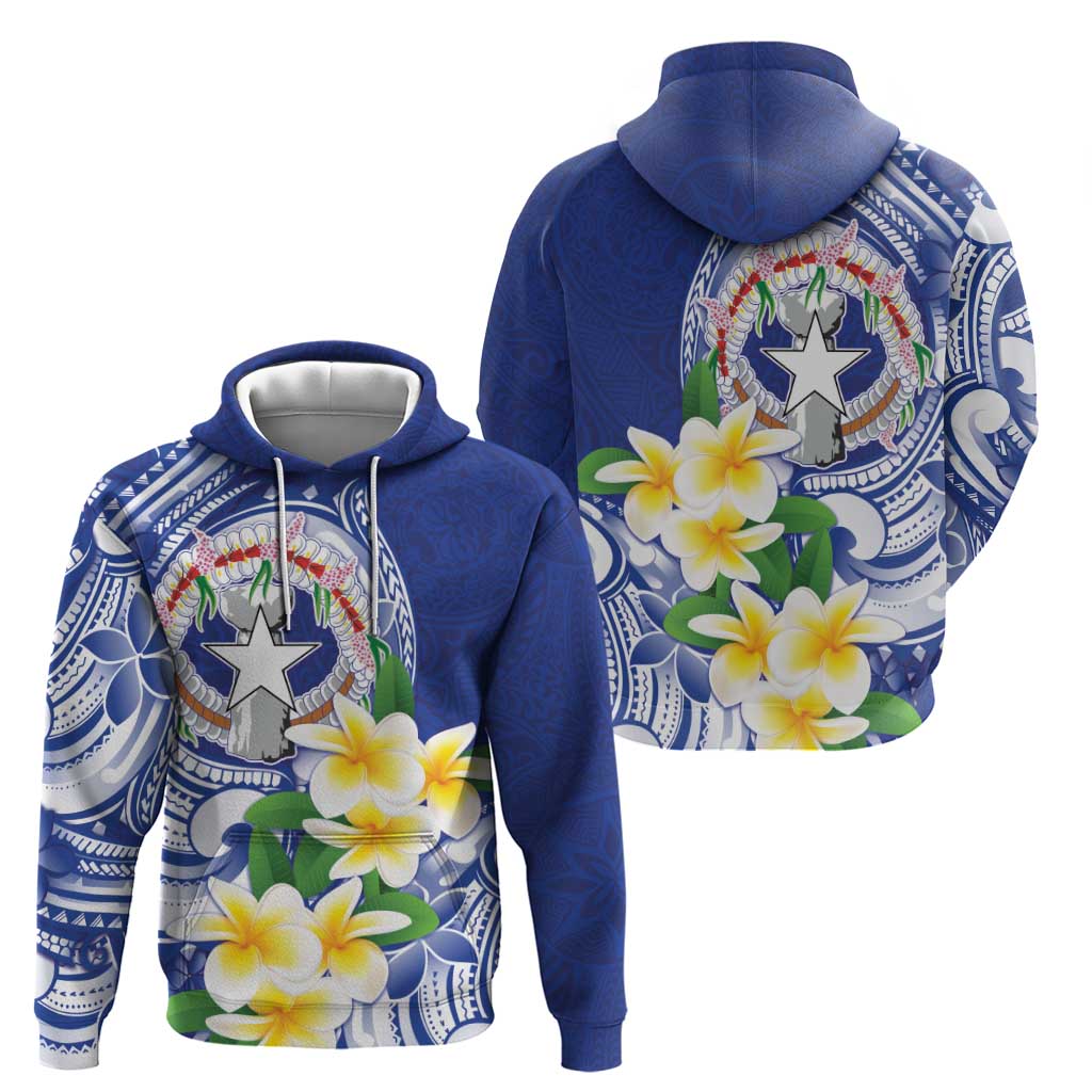 Northern Mariana Islands Zip Hoodie Polynesian Pattern With Frangipani LT05 - Polynesian Pride