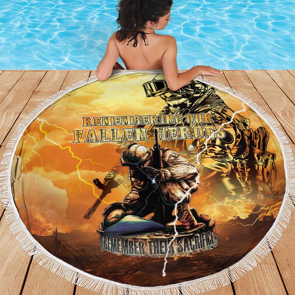 Hawaii Memorial Day Beach Blanket Remember Their Sacrifice LT05 - Polynesian Pride