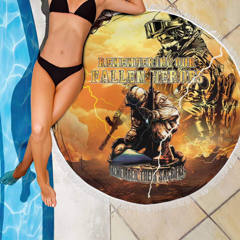 Hawaii Memorial Day Beach Blanket Remember Their Sacrifice LT05 - Polynesian Pride