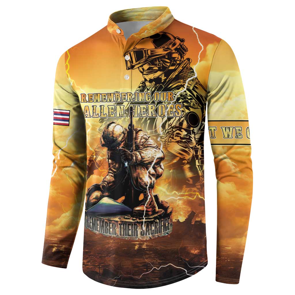 Hawaii Memorial Day Button Sweatshirt Remember Their Sacrifice LT05 - Polynesian Pride