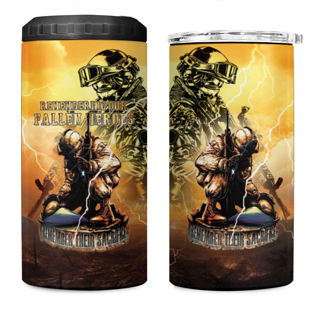 Hawaii Memorial Day 4 in 1 Can Cooler Tumbler Remember Their Sacrifice