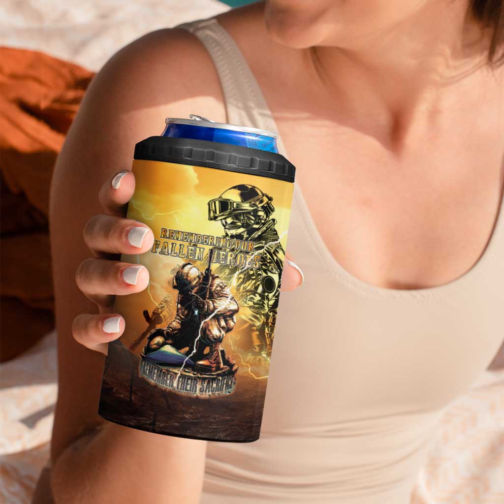 Hawaii Memorial Day 4 in 1 Can Cooler Tumbler Remember Their Sacrifice