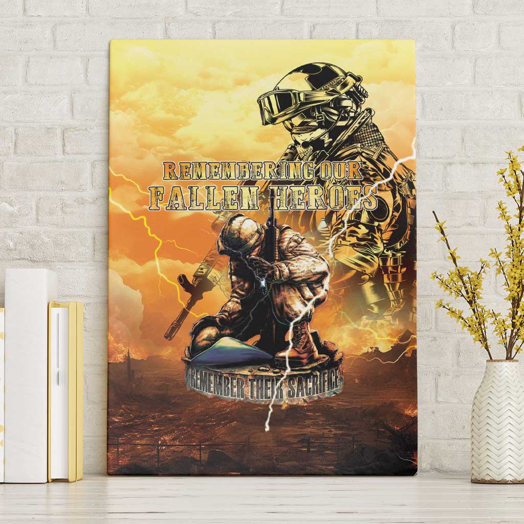 Hawaii Memorial Day Canvas Wall Art Remember Their Sacrifice LT05 Without Frame Yellow - Polynesian Pride