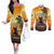 Hawaii Memorial Day Couples Matching Off The Shoulder Long Sleeve Dress and Long Sleeve Button Shirt Remember Their Sacrifice