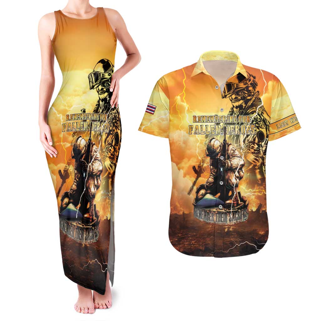 Hawaii Memorial Day Couples Matching Tank Maxi Dress and Hawaiian Shirt Remember Their Sacrifice