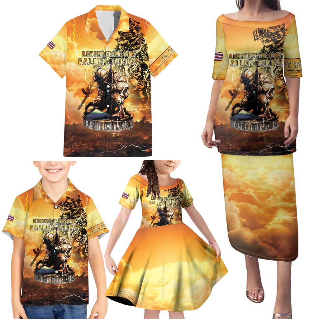 Hawaii Memorial Day Family Matching Puletasi and Hawaiian Shirt Remember Their Sacrifice
