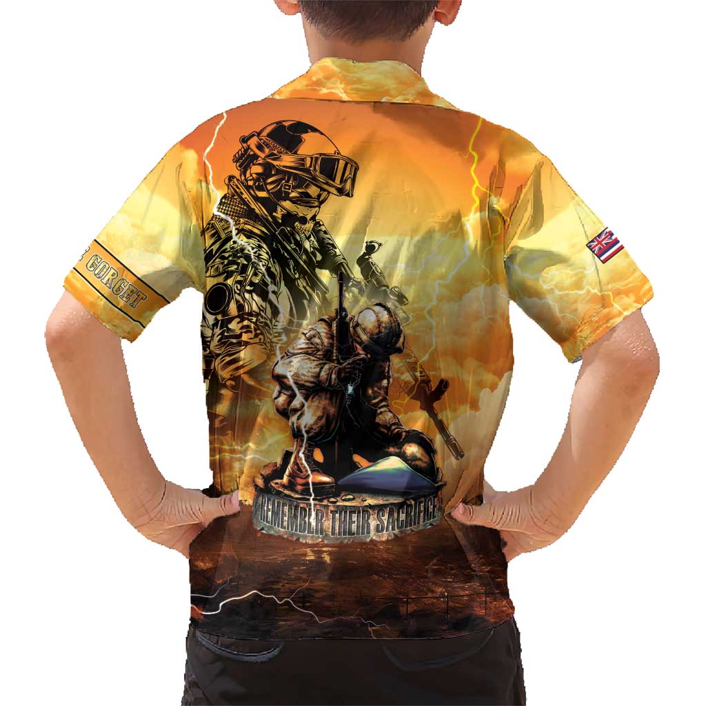 Hawaii Memorial Day Family Matching Short Sleeve Bodycon Dress and Hawaiian Shirt Remember Their Sacrifice