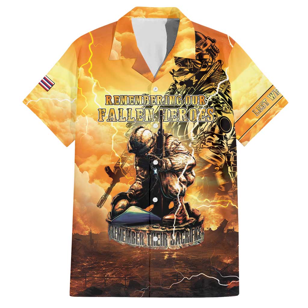 Hawaii Memorial Day Family Matching Short Sleeve Bodycon Dress and Hawaiian Shirt Remember Their Sacrifice