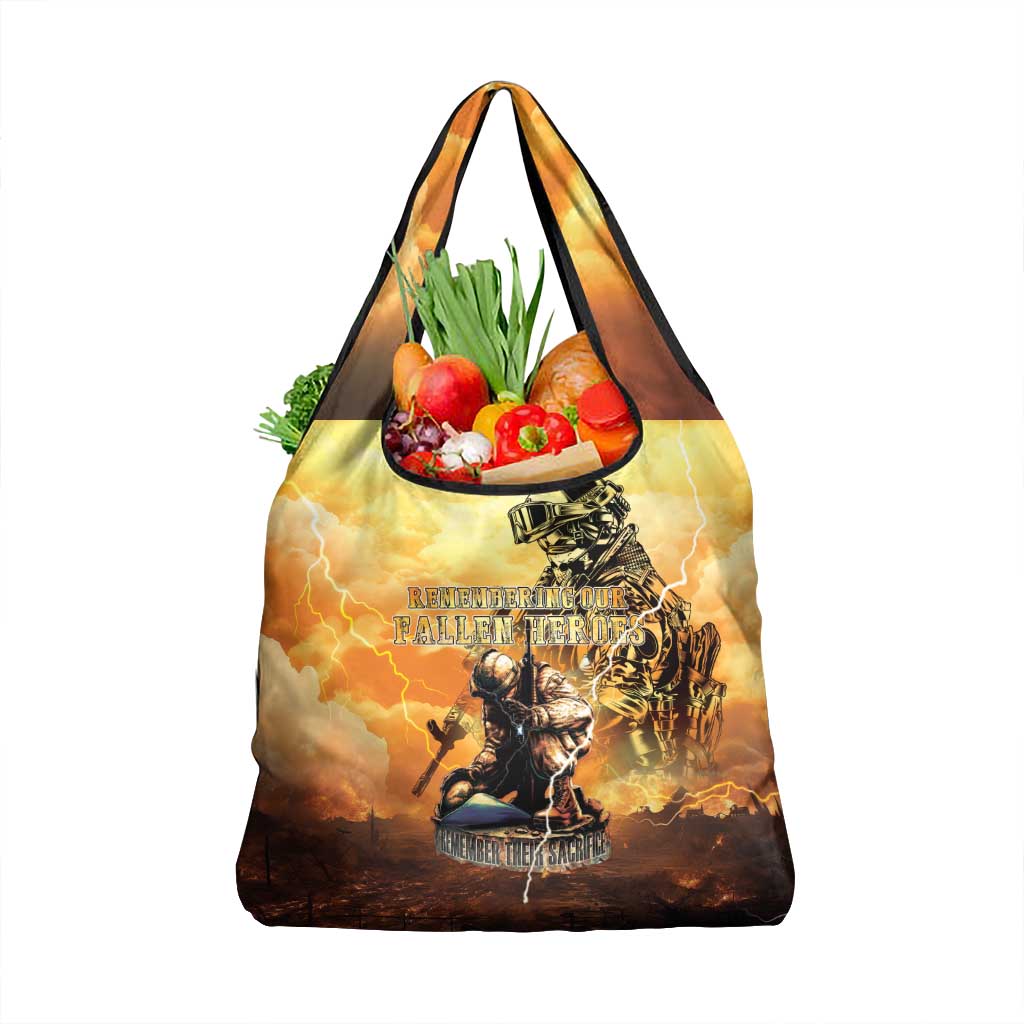 Hawaii Memorial Day Grocery Bag Remember Their Sacrifice LT05 1-pack One Size Yellow - Polynesian Pride