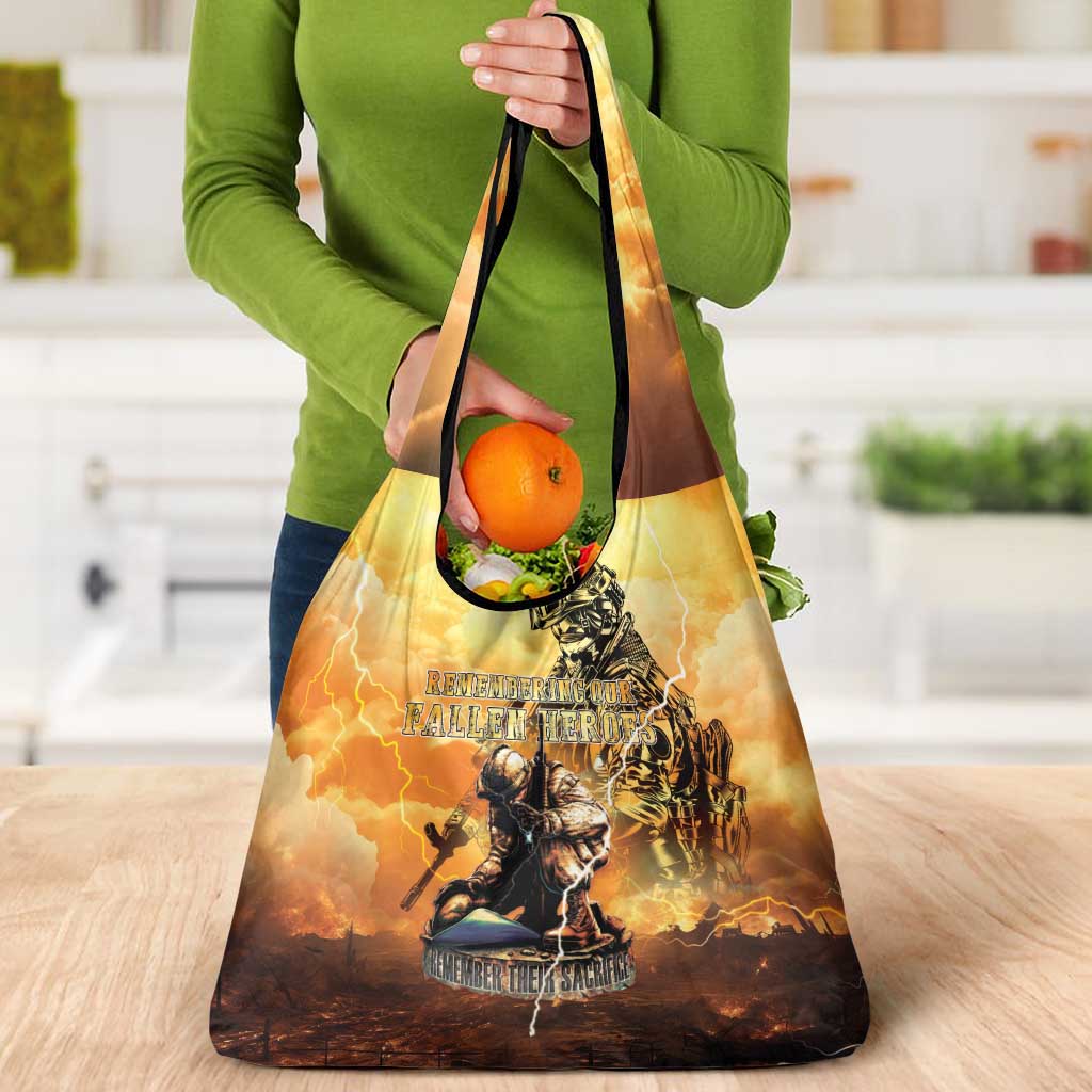 Hawaii Memorial Day Grocery Bag Remember Their Sacrifice LT05 - Polynesian Pride