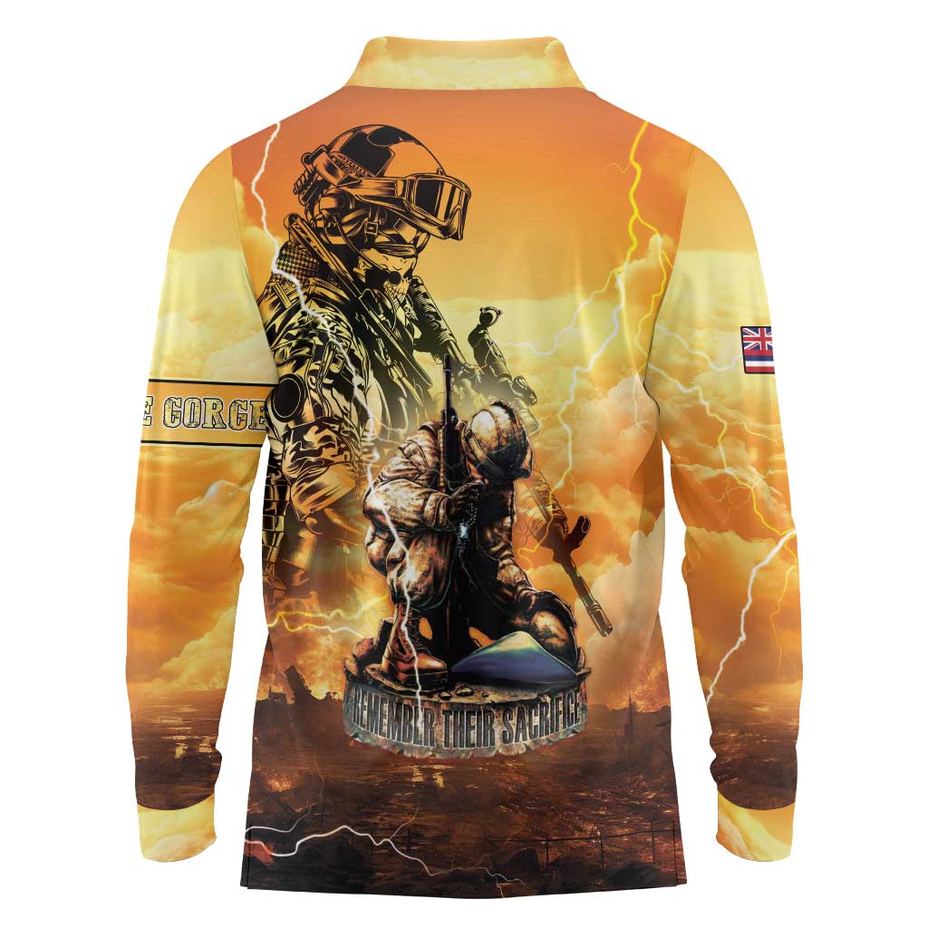 Hawaii Memorial Day Long Sleeve Polo Shirt Remember Their Sacrifice