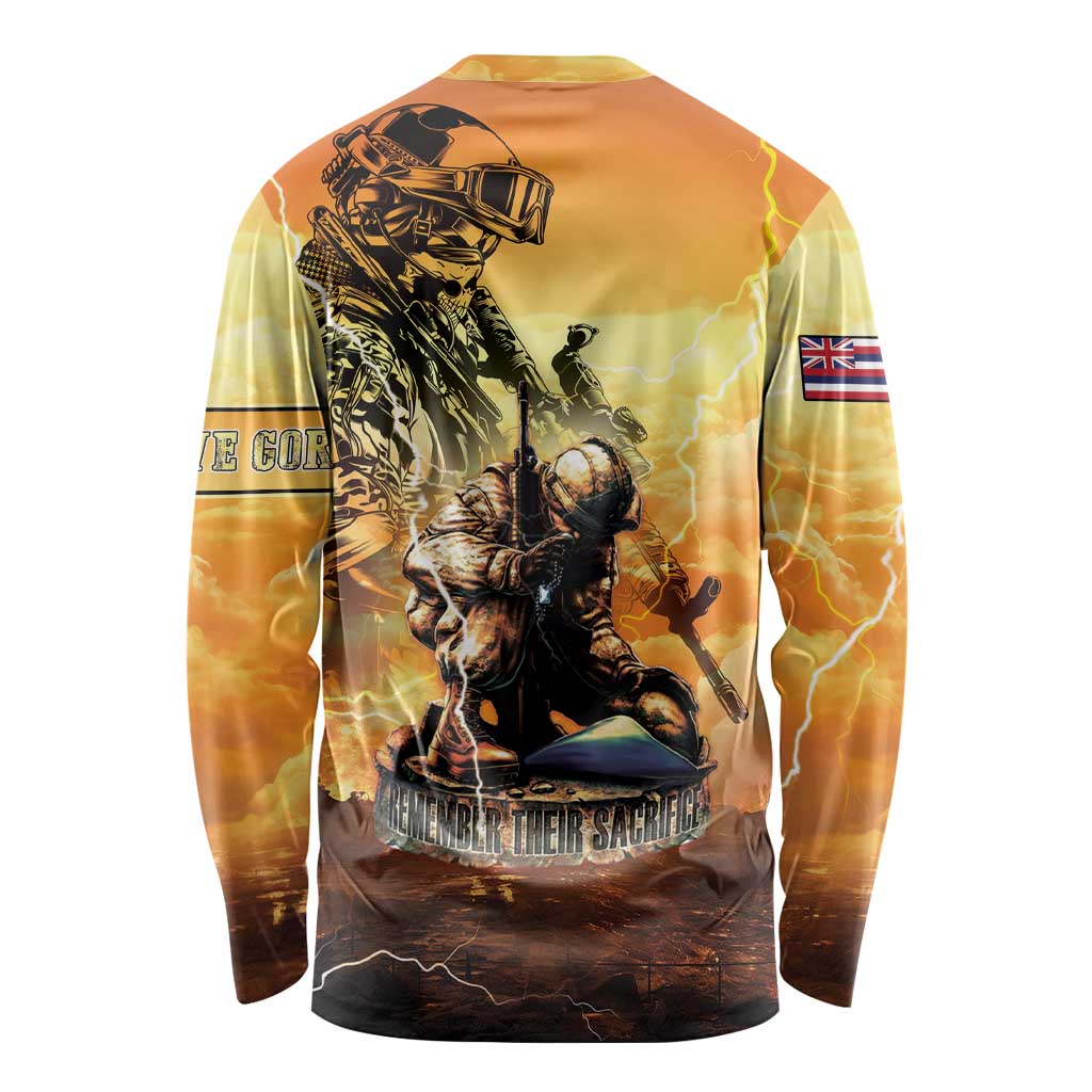 Hawaii Memorial Day Long Sleeve Shirt Remember Their Sacrifice LT05 - Polynesian Pride