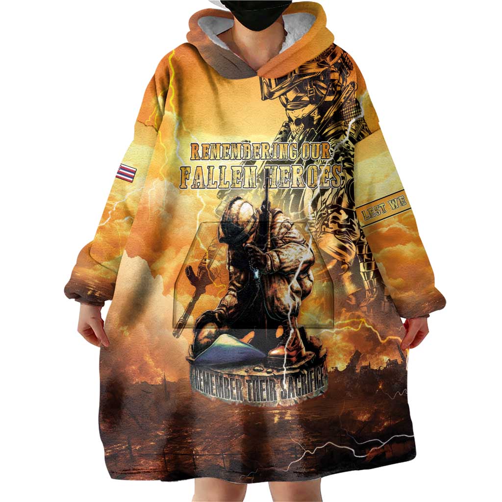 Hawaii Memorial Day Wearable Blanket Hoodie Remember Their Sacrifice LT05 - Polynesian Pride