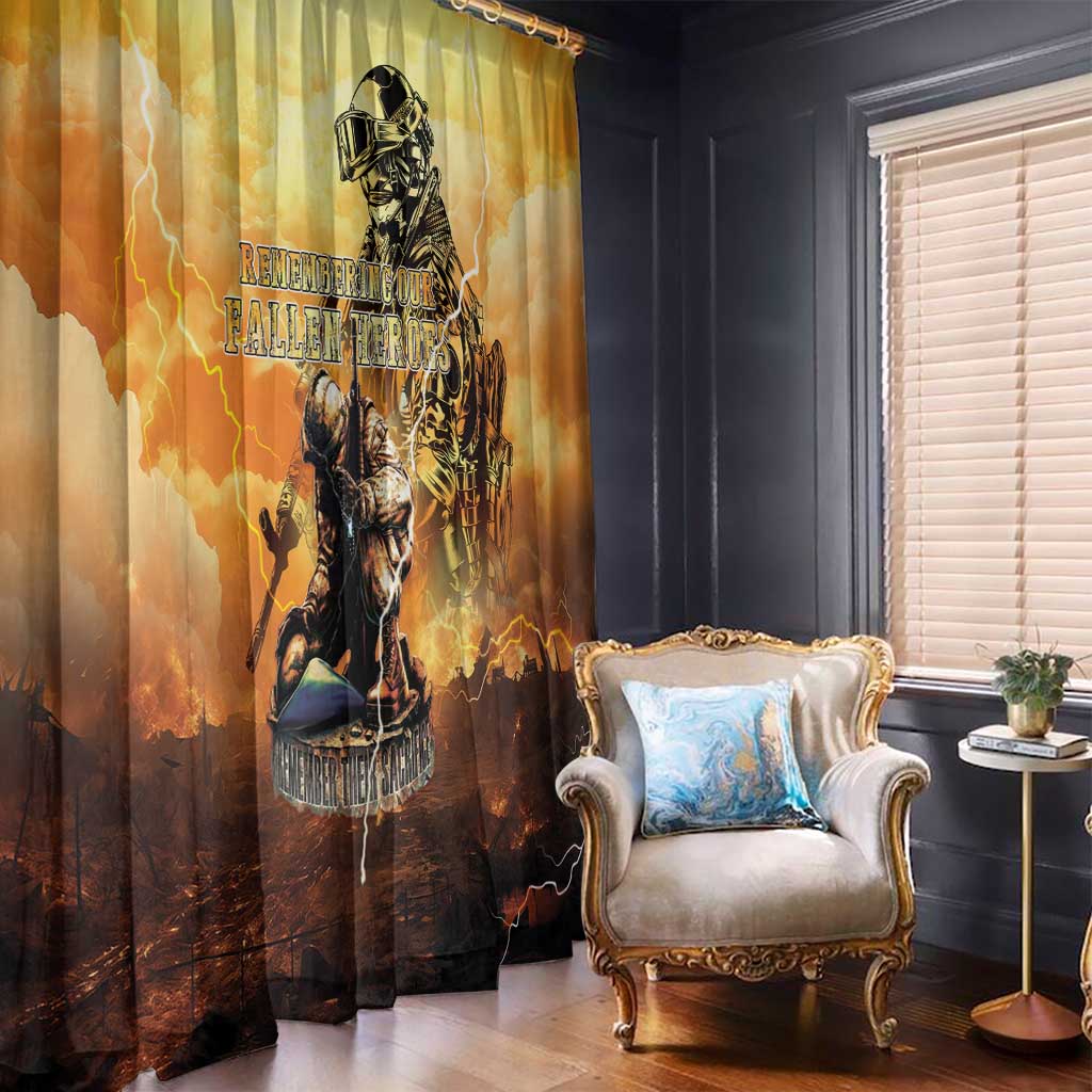 Hawaii Memorial Day Window Curtain Remember Their Sacrifice LT05 - Polynesian Pride
