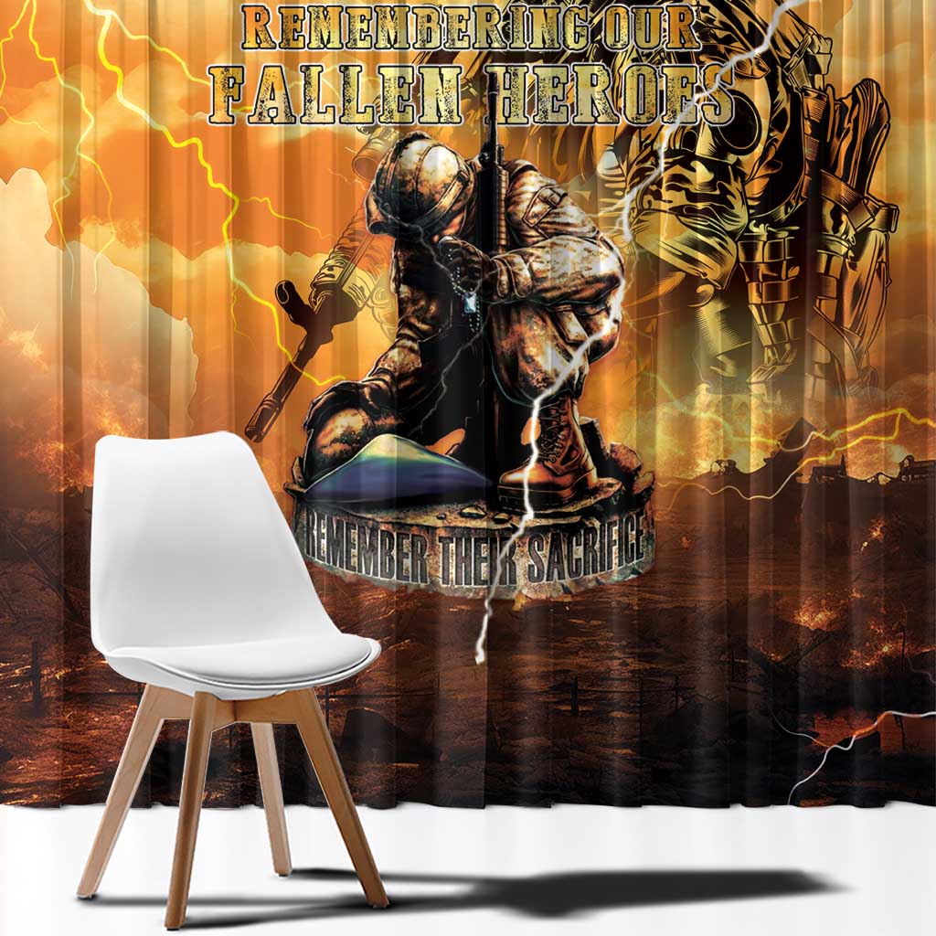 Hawaii Memorial Day Window Curtain Remember Their Sacrifice LT05 - Polynesian Pride