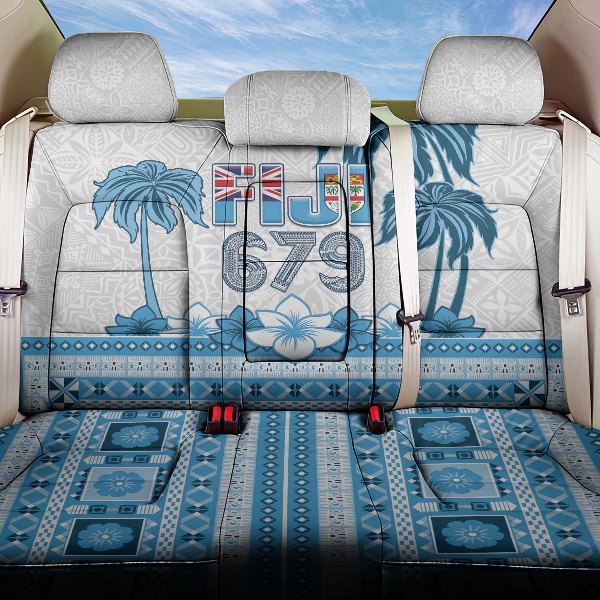 Fiji 679 Constitution Day Back Car Seat Cover Fijian Tapa Pattern