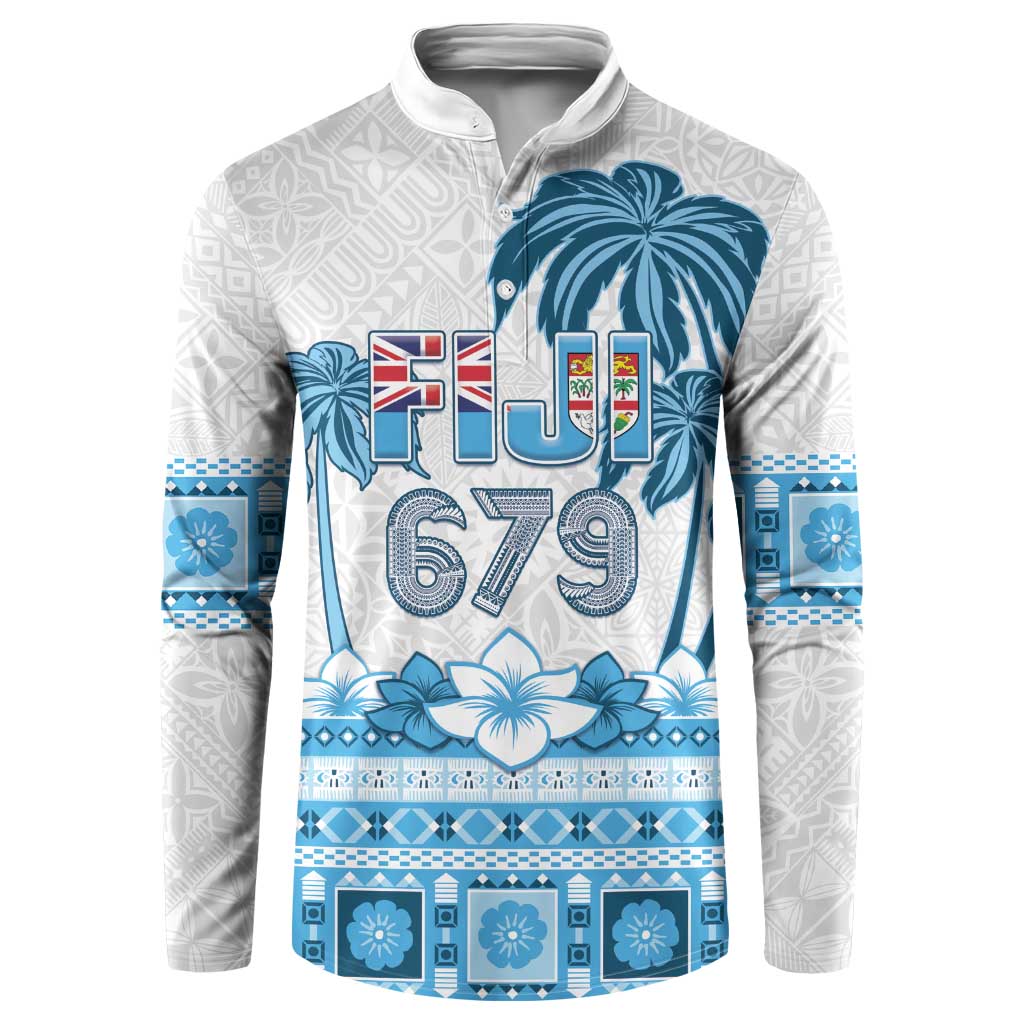 Fiji 679 Constitution Day Button Sweatshirt Fijian Tapa Pattern
