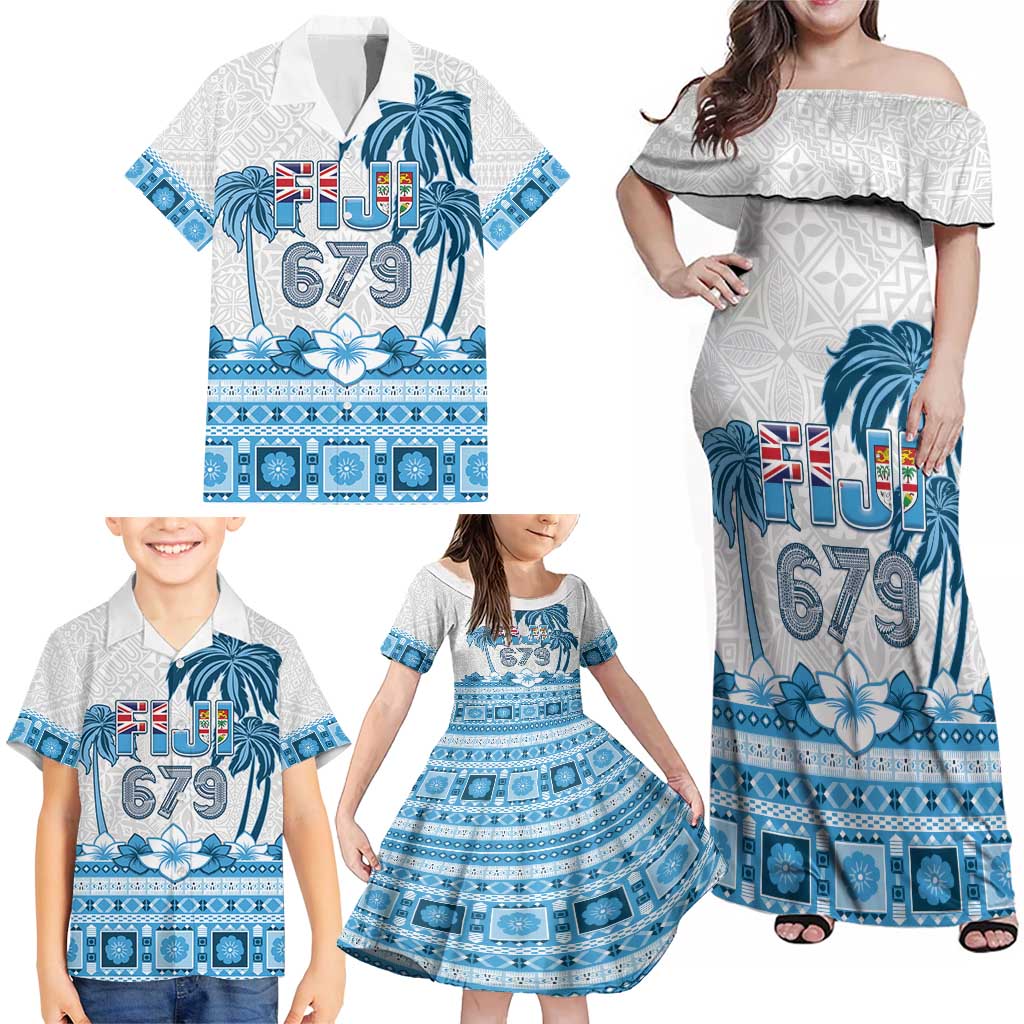 Fiji 679 Constitution Day Family Matching Off Shoulder Maxi Dress and Hawaiian Shirt Fijian Tapa Pattern