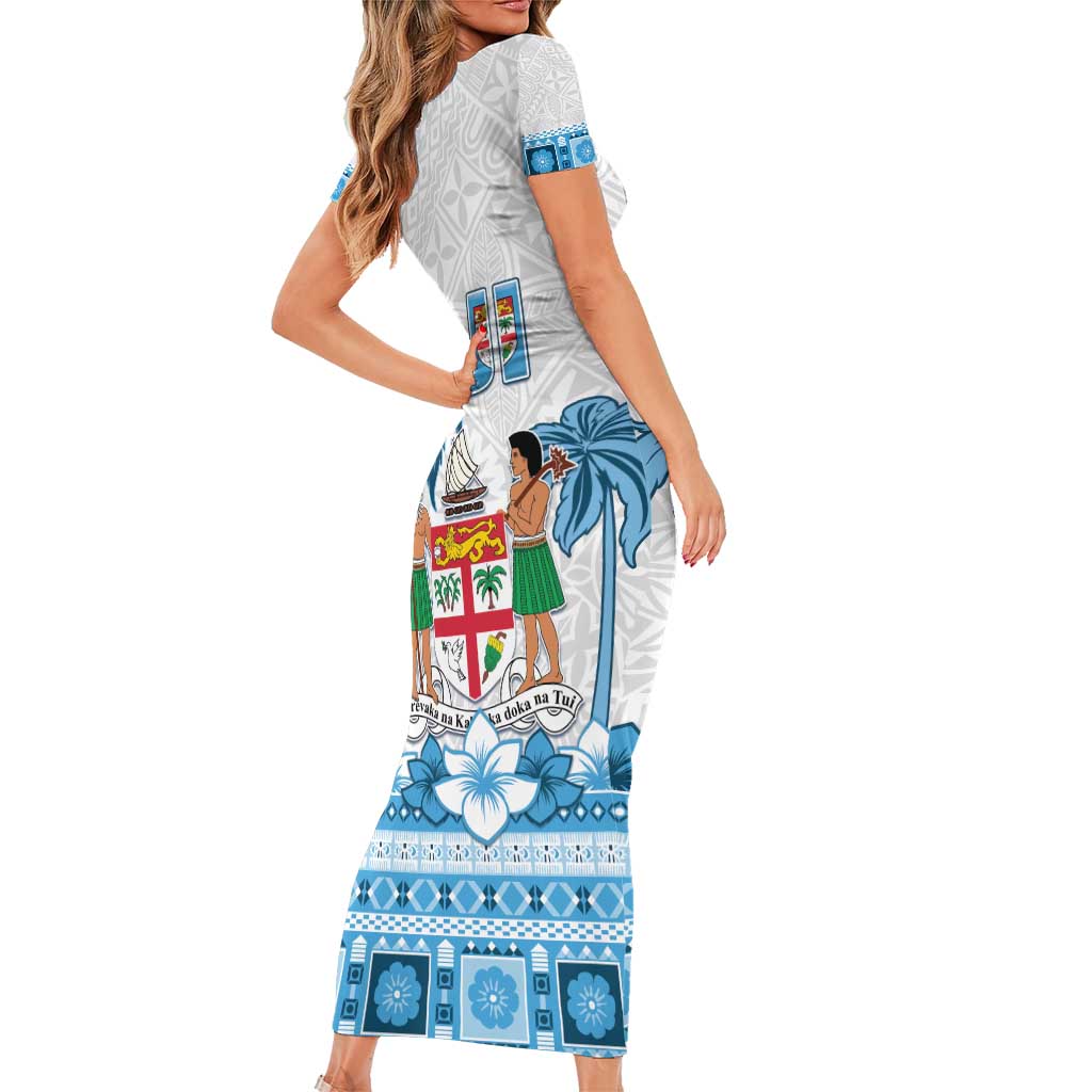 Fiji 679 Constitution Day Family Matching Short Sleeve Bodycon Dress and Hawaiian Shirt Fijian Tapa Pattern