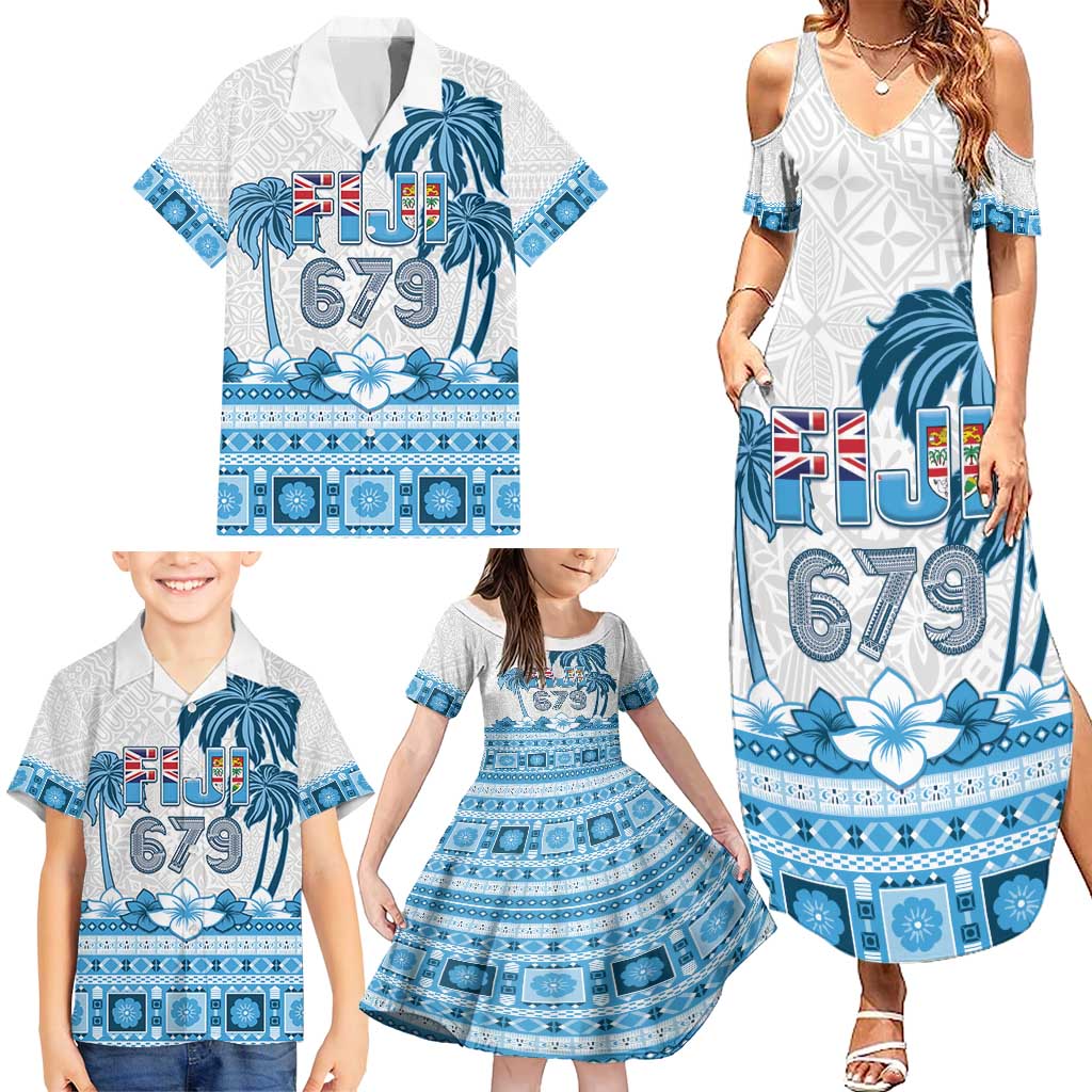 Fiji 679 Constitution Day Family Matching Summer Maxi Dress and Hawaiian Shirt Fijian Tapa Pattern