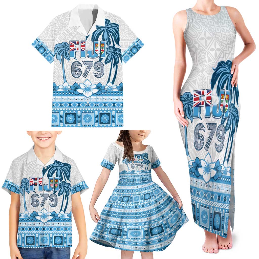 Fiji 679 Constitution Day Family Matching Tank Maxi Dress and Hawaiian Shirt Fijian Tapa Pattern