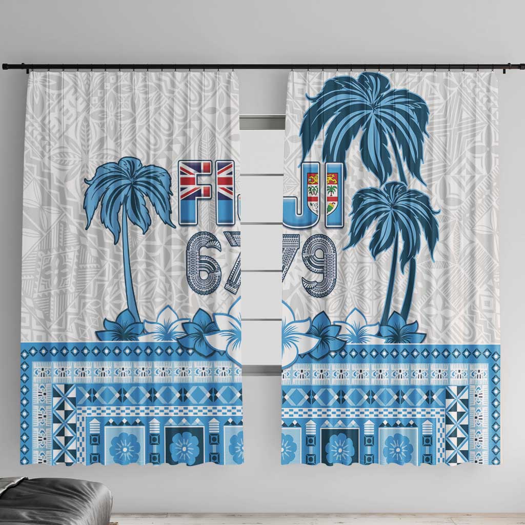 Fiji 679 Constitution Day Window Curtain Fijian Tapa Pattern