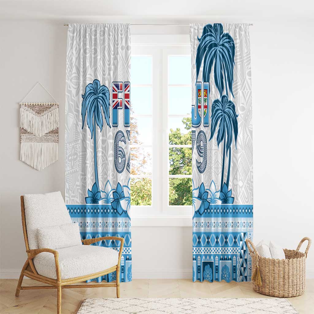 Fiji 679 Constitution Day Window Curtain Fijian Tapa Pattern