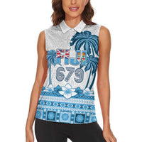 Fiji 679 Constitution Day Women Sleeveless Polo Shirt Fijian Tapa Pattern