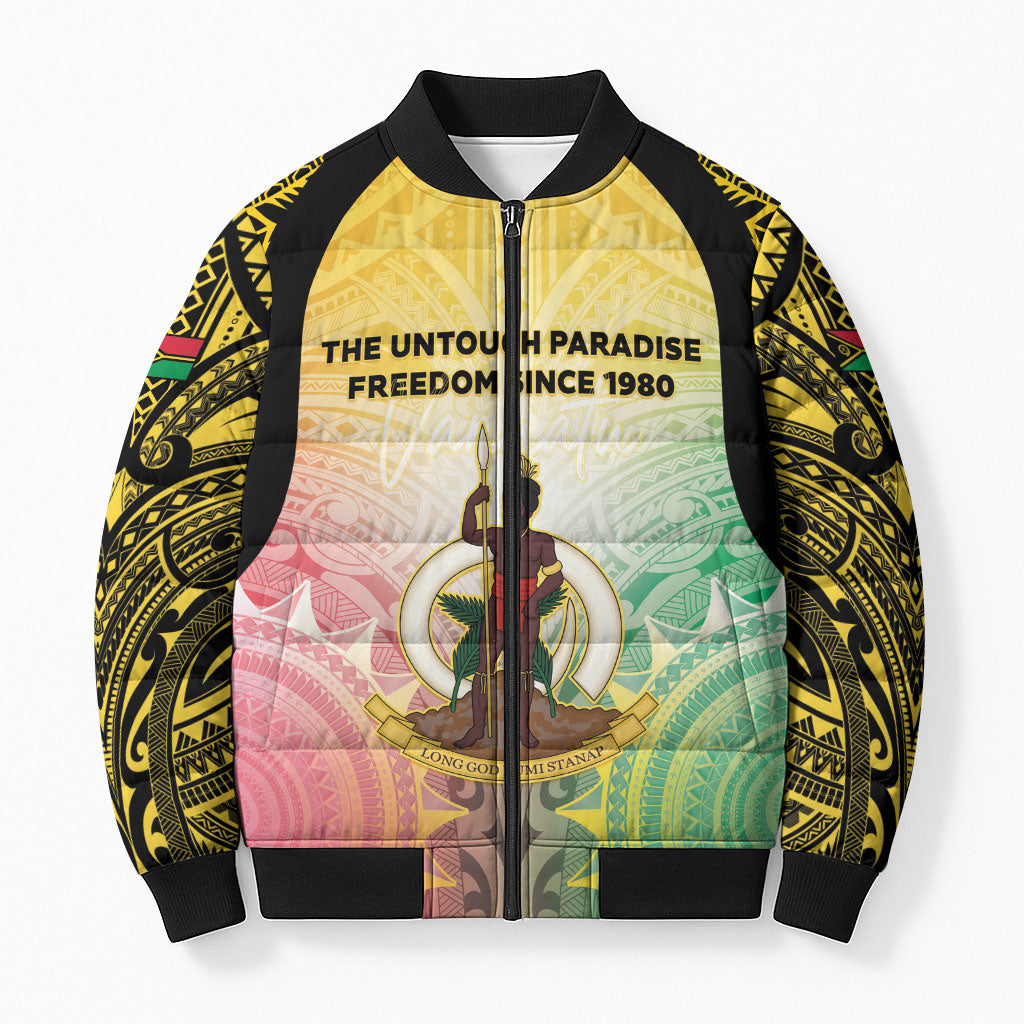 Vanuatu Independence Day Bomber Puffer Jacket The Untouched Paradise