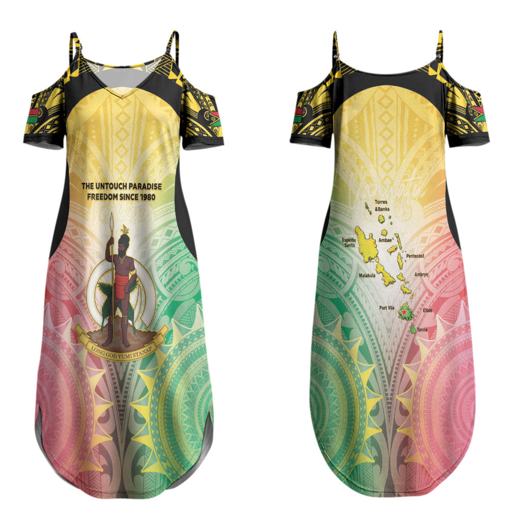 Vanuatu Independence Day Couples Matching Summer Maxi Dress and Hawaiian Shirt The Untouched Paradise LT05 - Polynesian Pride