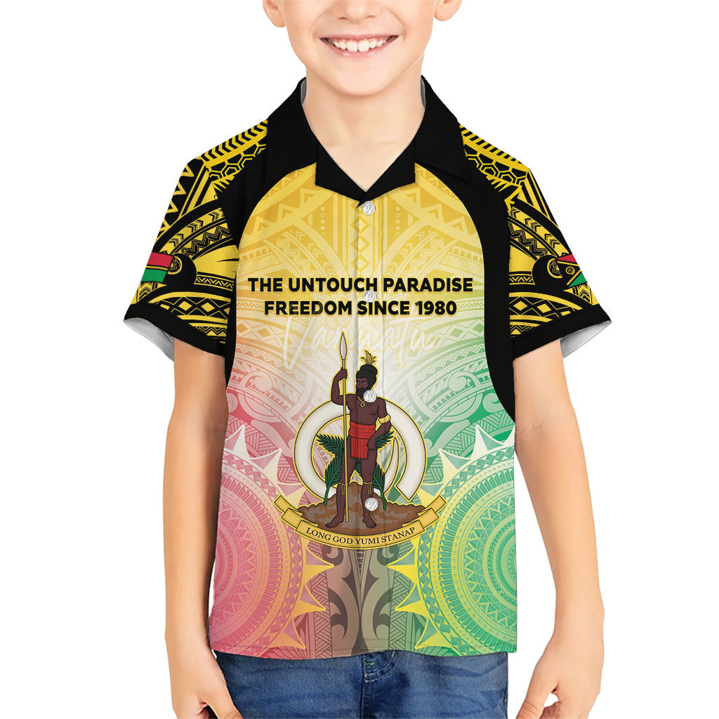 Vanuatu Independence Day Family Matching Off The Shoulder Long Sleeve Dress and Hawaiian Shirt The Untouched Paradise