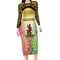 Vanuatu Independence Day Long Sleeve Bodycon Dress The Untouched Paradise