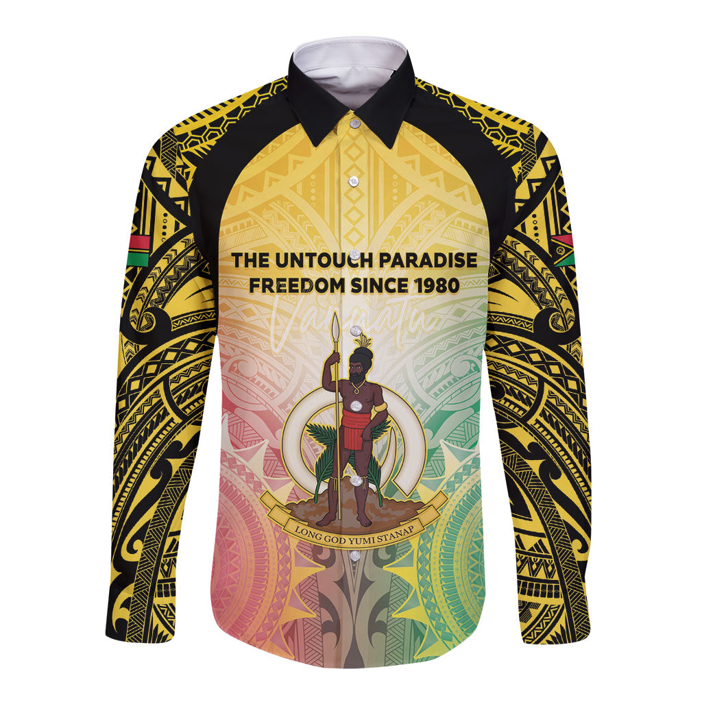 Vanuatu Independence Day Long Sleeve Button Shirt The Untouched Paradise