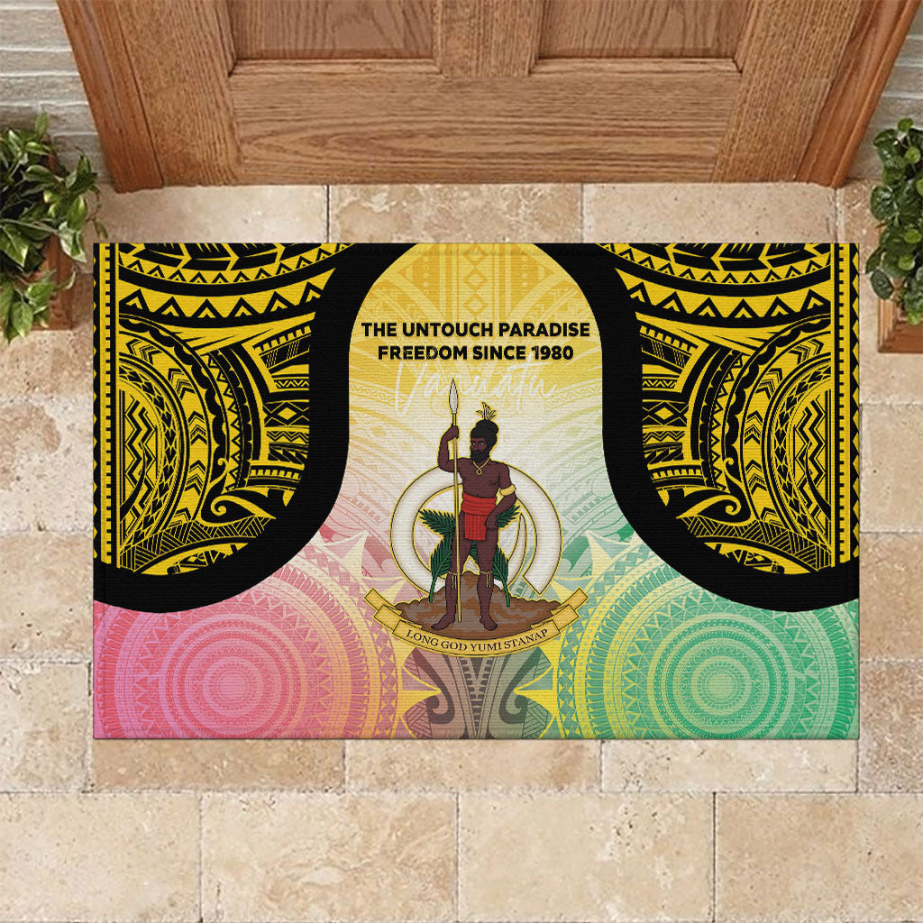 Vanuatu Independence Day Rubber Doormat The Untouched Paradise LT05 Colorful - Polynesian Pride