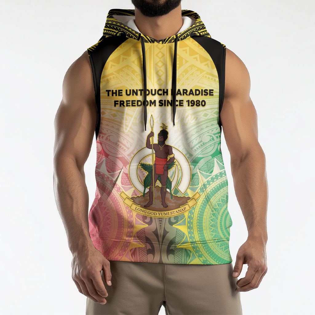 Vanuatu Independence Day Sleeveless Hoodie The Untouched Paradise