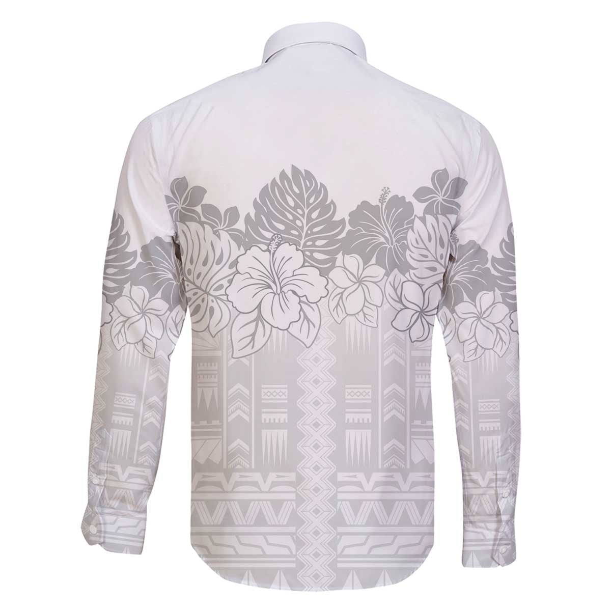 Samoa Lotu Tamaiti Family Matching Off The Shoulder Long Sleeve Dress and Hawaiian Shirt White Sunday Polynesian Pattern With Tropical Flowers